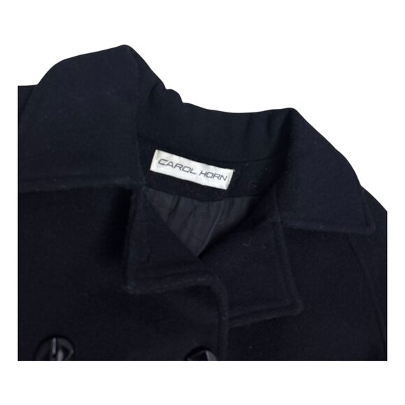 CAROL HORN Vintage 90s WOOL Luxury Designer Pea Coat Trench Womens 10 - Picture 4 of 6